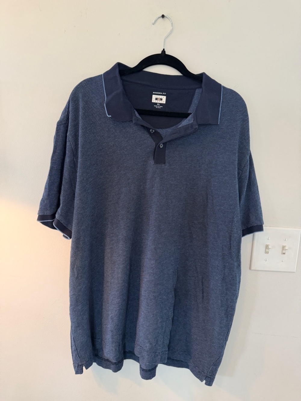 Joseph Abboud Men’s Blue Patterned Golf Shirt XL